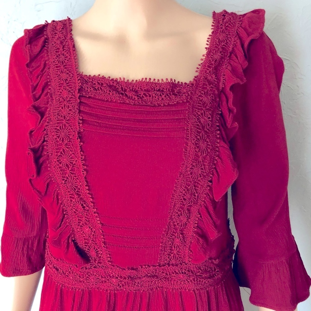 Francesca's Red Flowy Blouse